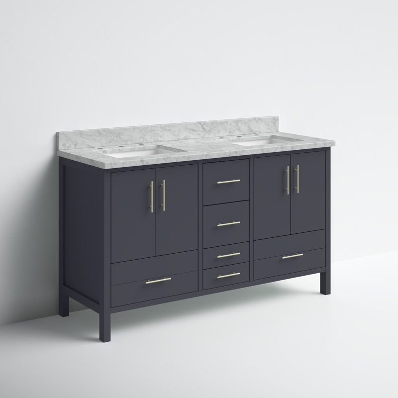 AllModern Kiara 60'' Double Bathroom Vanity with Top & Reviews | Wayfair